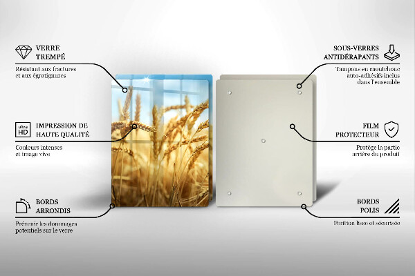 Főzőlap védő üveglap Kalász gabonafélék a területen