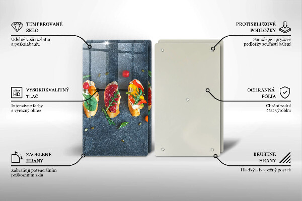 Főzőlap védő üveglap Színes szendvicsek