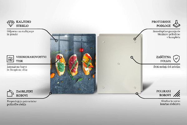 Főzőlap védő üveglap Színes szendvicsek