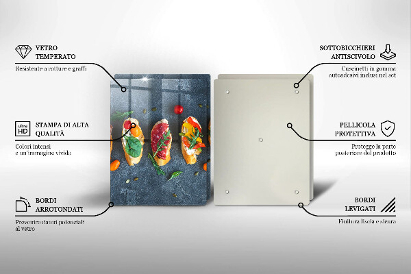 Főzőlap védő üveglap Színes szendvicsek