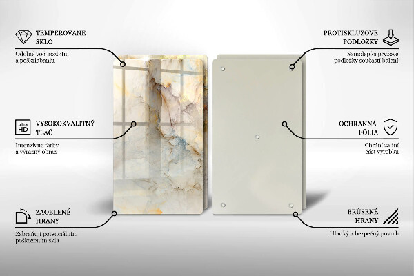 Főzőlap védő üveglap Márvány textúra arannyal
