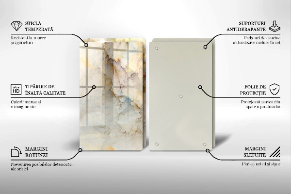 Főzőlap védő üveglap Márvány textúra arannyal