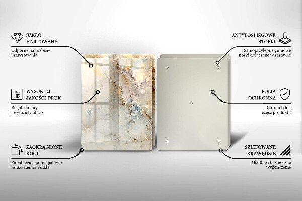 Főzőlap védő üveglap Márvány textúra arannyal