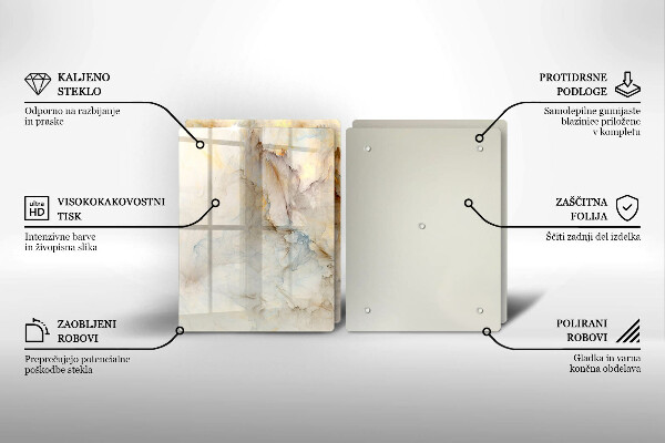 Főzőlap védő üveglap Márvány textúra arannyal