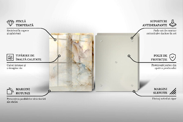 Főzőlap védő üveglap Márvány textúra arannyal