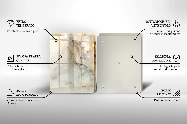 Főzőlap védő üveglap Márvány textúra arannyal