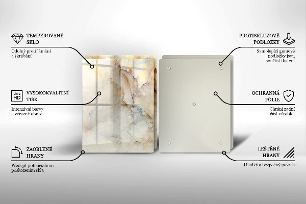 Főzőlap védő üveglap Márvány textúra arannyal