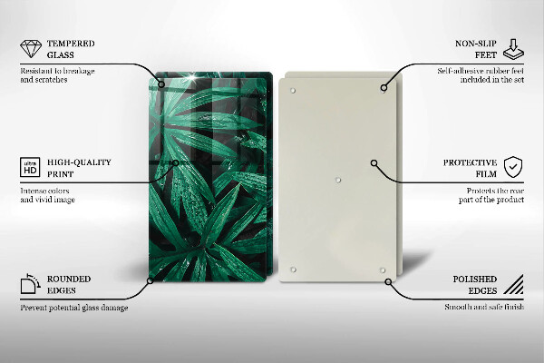 Főzőlap védő üveglap Növények levelei