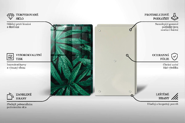 Főzőlap védő üveglap Növények levelei