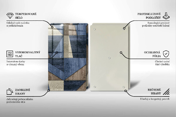 Főzőlap védő üveglap Geometriai absztrakció