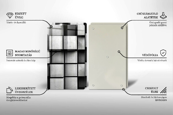 Főzőlap védő üveglap 3D geometriai háttér