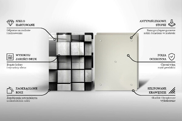 Főzőlap védő üveglap 3D geometriai háttér