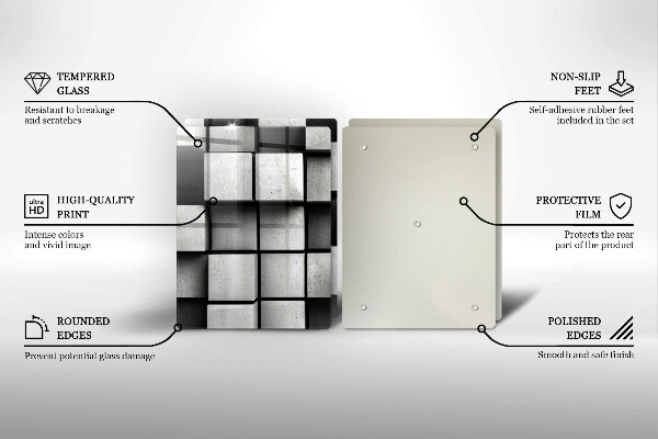 Főzőlap védő üveglap 3D geometriai háttér