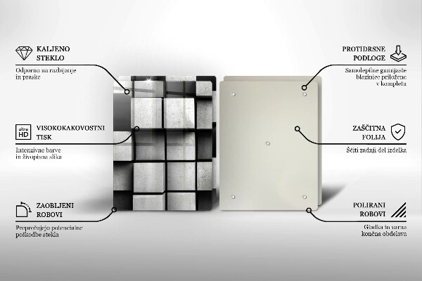 Főzőlap védő üveglap 3D geometriai háttér