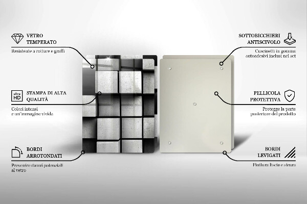 Főzőlap védő üveglap 3D geometriai háttér