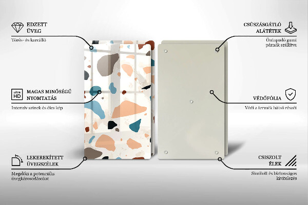 Főzőlap védő üveglap Dekoratív kőedény