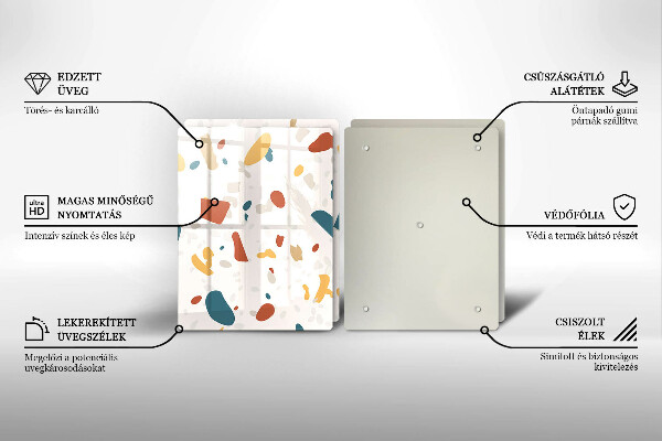 Főzőlap védő üveglap Dekoratív kőedény