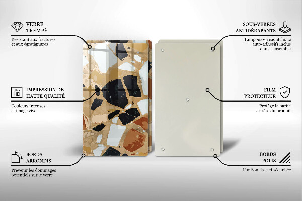 Főzőlap védő üveglap Dekoratív kövek lemez