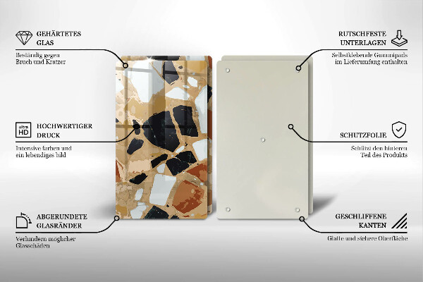 Főzőlap védő üveglap Dekoratív kövek lemez