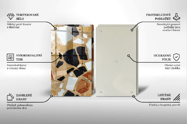 Főzőlap védő üveglap Dekoratív kövek lemez