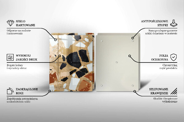 Főzőlap védő üveglap Dekoratív kövek lemez