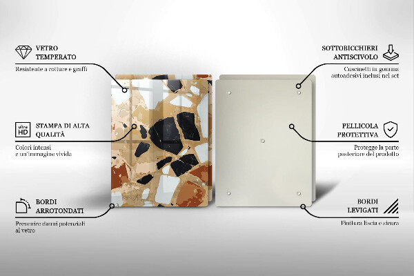 Főzőlap védő üveglap Dekoratív kövek lemez