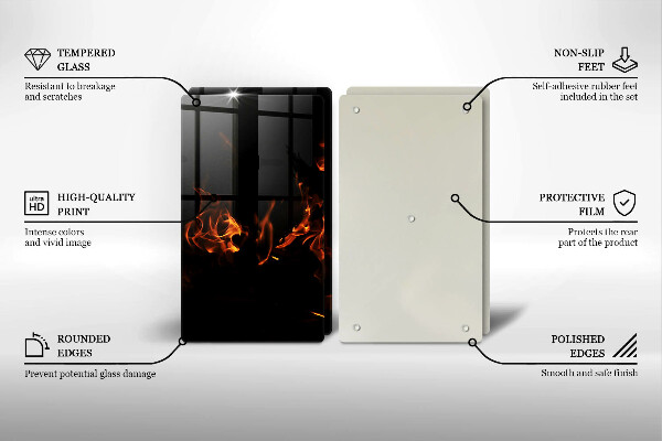 Főzőlap védő üveglap Gyújts egy élő lángot