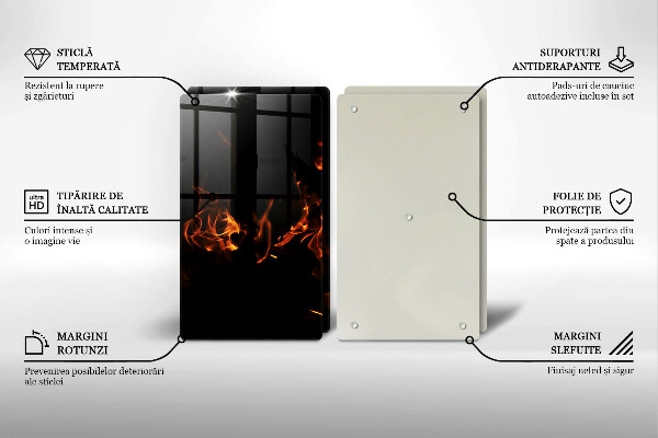 Főzőlap védő üveglap Gyújts egy élő lángot