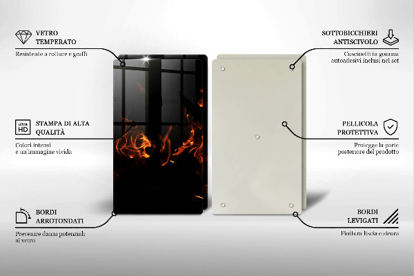 Főzőlap védő üveglap Gyújts egy élő lángot