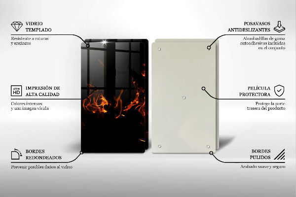 Főzőlap védő üveglap Gyújts egy élő lángot