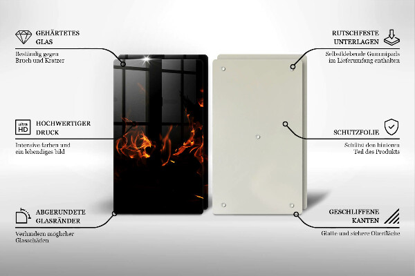 Főzőlap védő üveglap Gyújts egy élő lángot