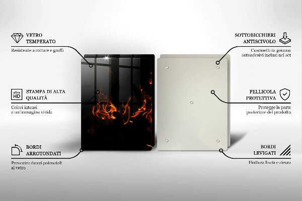 Főzőlap védő üveglap Gyújts egy élő lángot