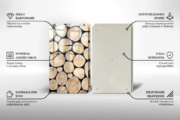 Főzőlap védő üveglap Fa fatörzsek