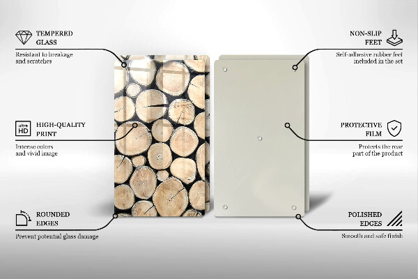 Főzőlap védő üveglap Fa fatörzsek