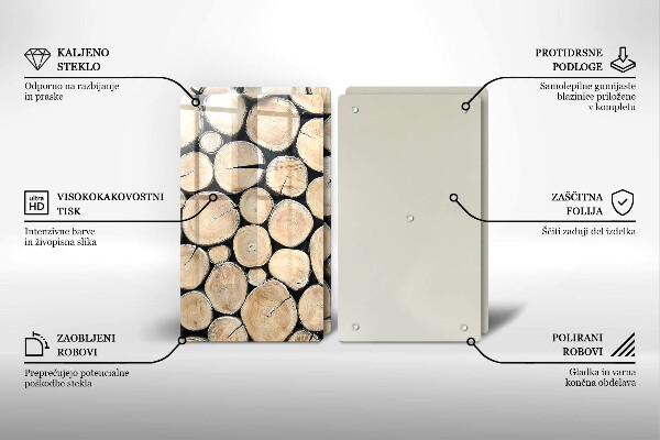 Főzőlap védő üveglap Fa fatörzsek