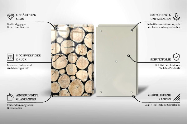 Főzőlap védő üveglap Fa fatörzsek