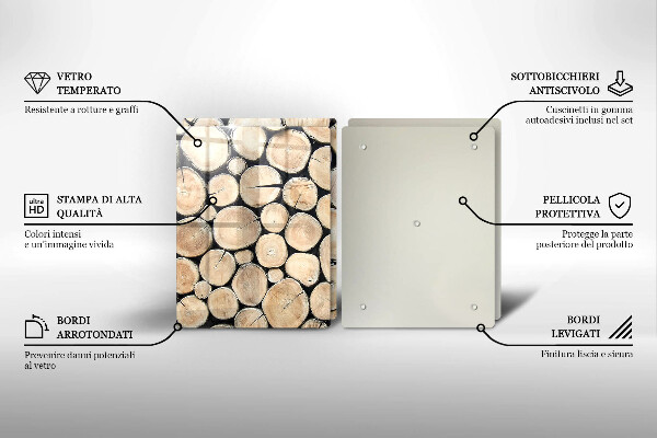 Főzőlap védő üveglap Fa fatörzsek