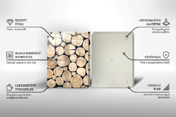 Főzőlap védő üveglap Fa fatörzsek