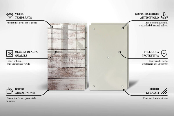 Főzőlap védő üveglap Régi fa táblák