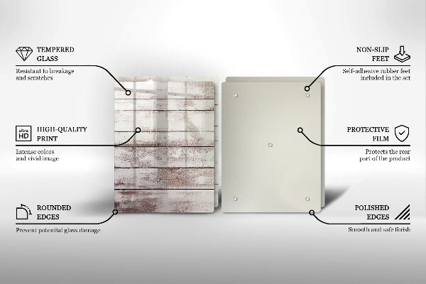 Főzőlap védő üveglap Régi fa táblák