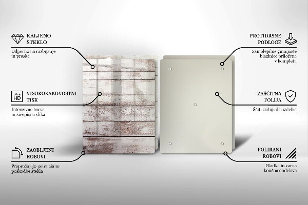 Főzőlap védő üveglap Régi fa táblák