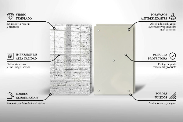 Főzőlap védő üveglap Téglafal fal