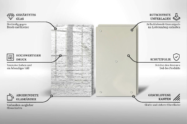 Főzőlap védő üveglap Téglafal fal