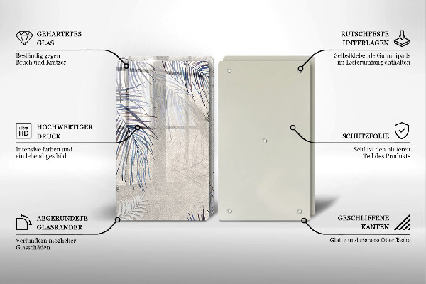 Főzőlap védő üveglap Finom levelek