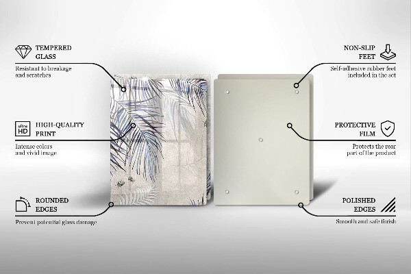 Főzőlap védő üveglap Finom levelek