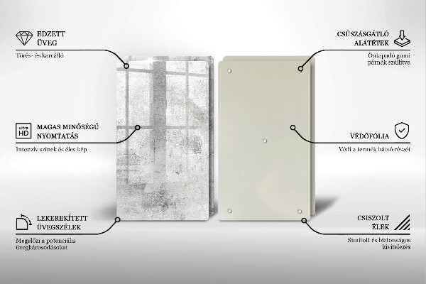 Főzőlap védő üveglap Beton textúra