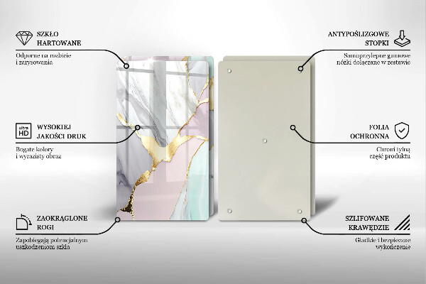 Főzőlap védő üveglap Pasztell márvány