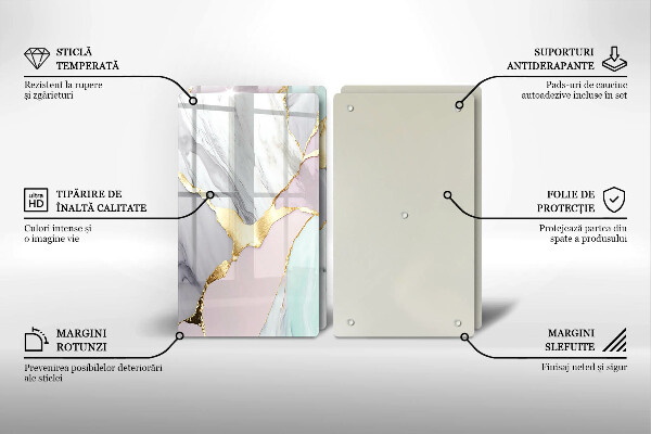 Főzőlap védő üveglap Pasztell márvány