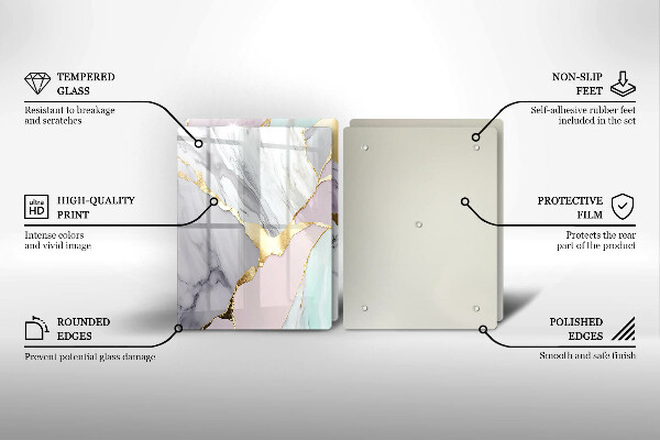 Főzőlap védő üveglap Pasztell márvány