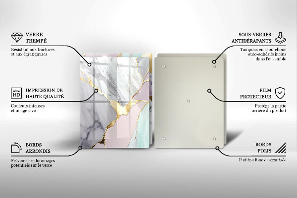 Főzőlap védő üveglap Pasztell márvány